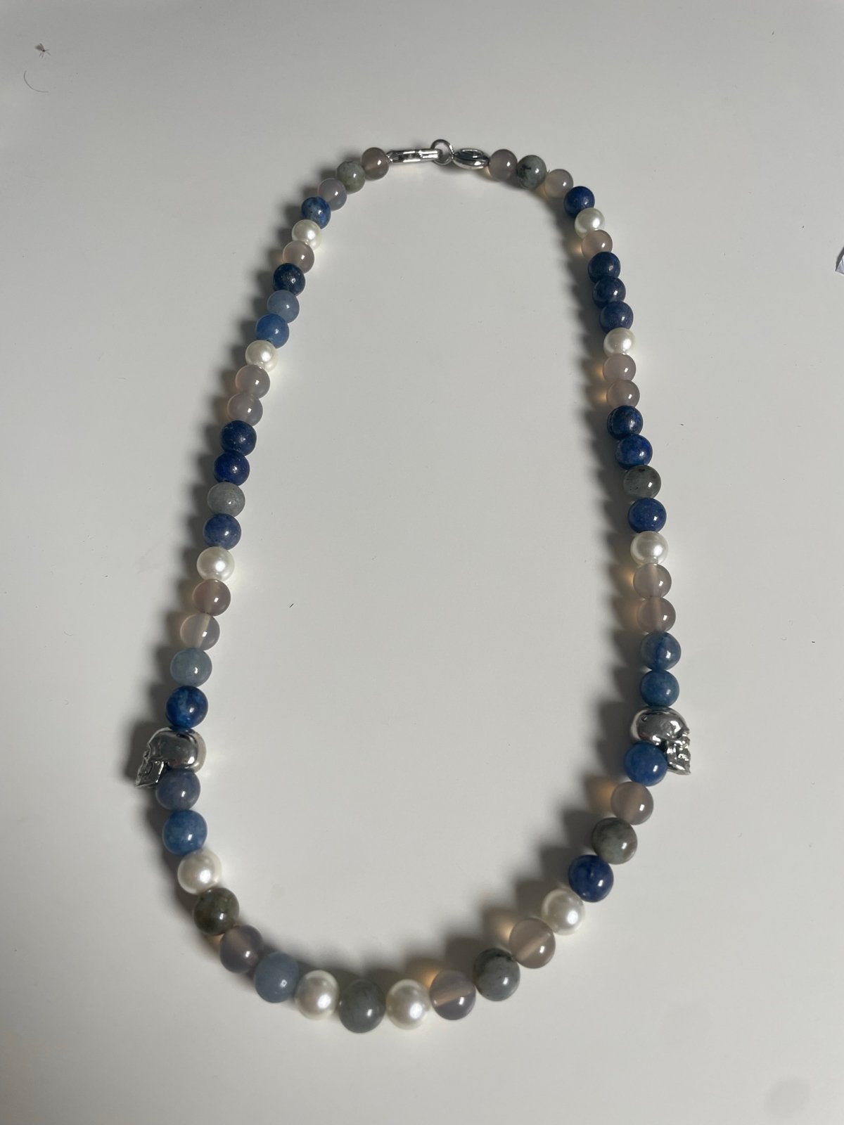 Kralenketting met schedelbedels en parels northskull, Ophalen of Verzenden, Zo goed als nieuw, Overige kleuren, Overige materialen