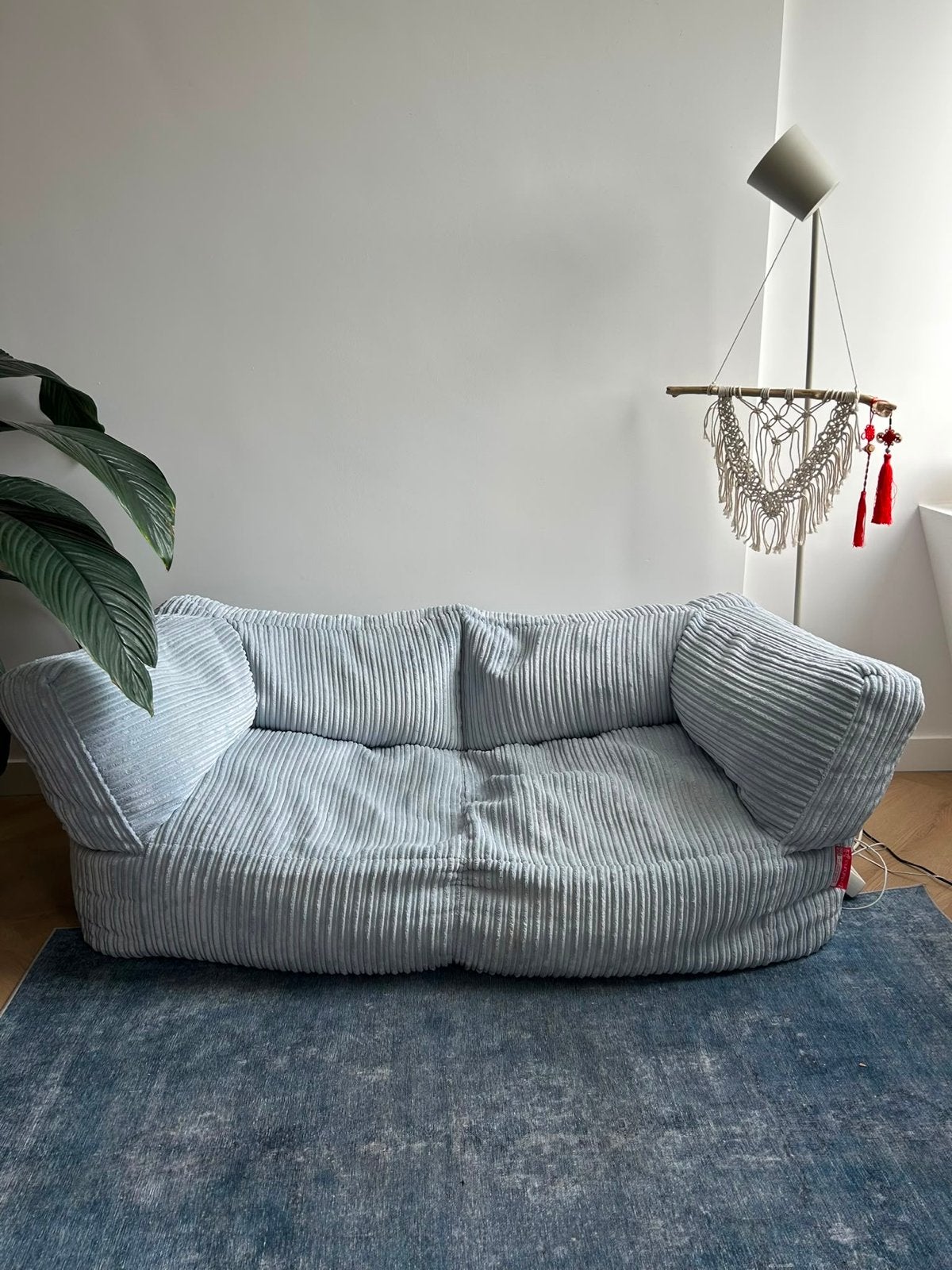 Big Bertha 2-Zits Zitzakbank – IJsblauw Corduroy, Huis en Inrichting, Ophalen, 150 tot 200 cm, Tweepersoons, 75 tot 100 cm