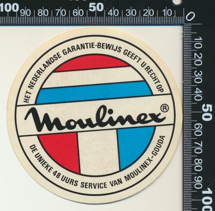 Sticker: Moulinex - Gouda, Verzamelen, Verzenden, Zo goed als nieuw, Bedrijf of Vereniging