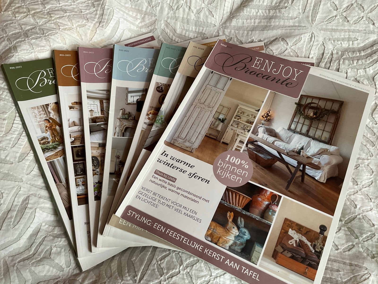 Enjoy Brocante magazines 7 x 6 jaargaang 2022  1x 6 2020, Ophalen of Verzenden