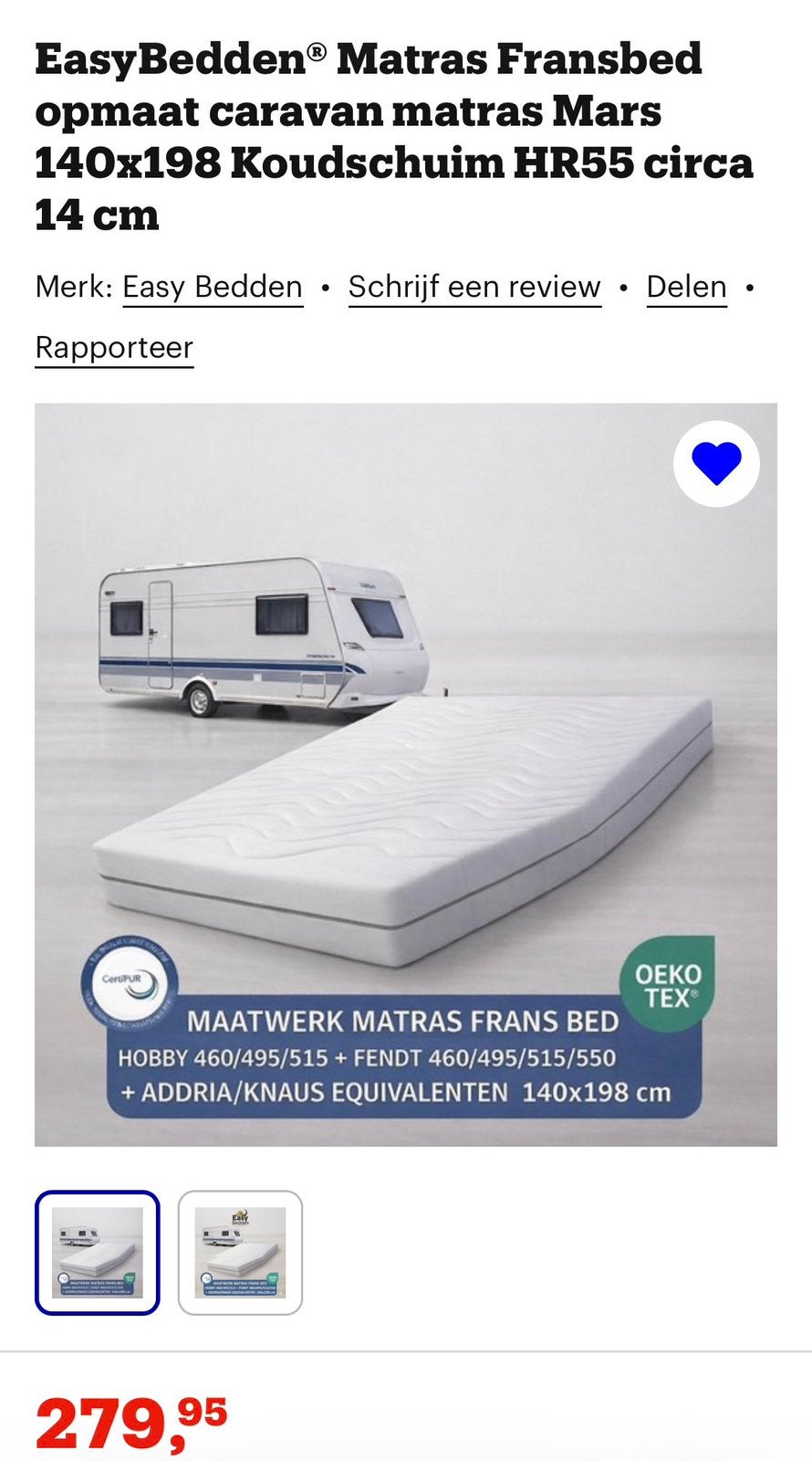 Fransbed hobby adria fendt Nieuw, Ophalen