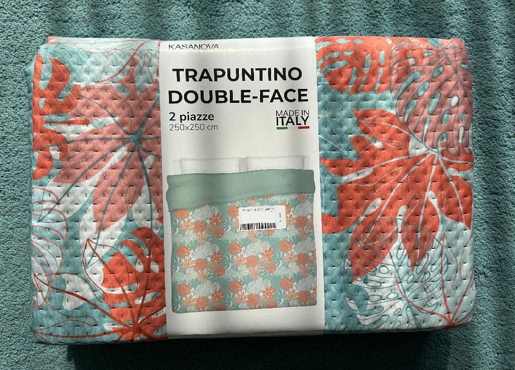 King size turquoise bed sprei quilt sprei bedsprei 250x250, Ophalen of Verzenden, Nieuw