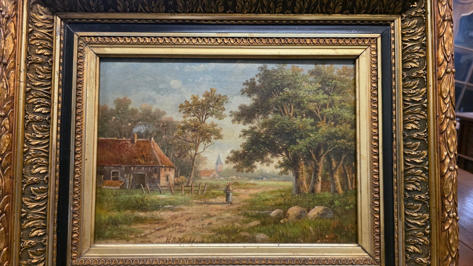 mooi antiek schilderij  H.Koekoek, Ophalen