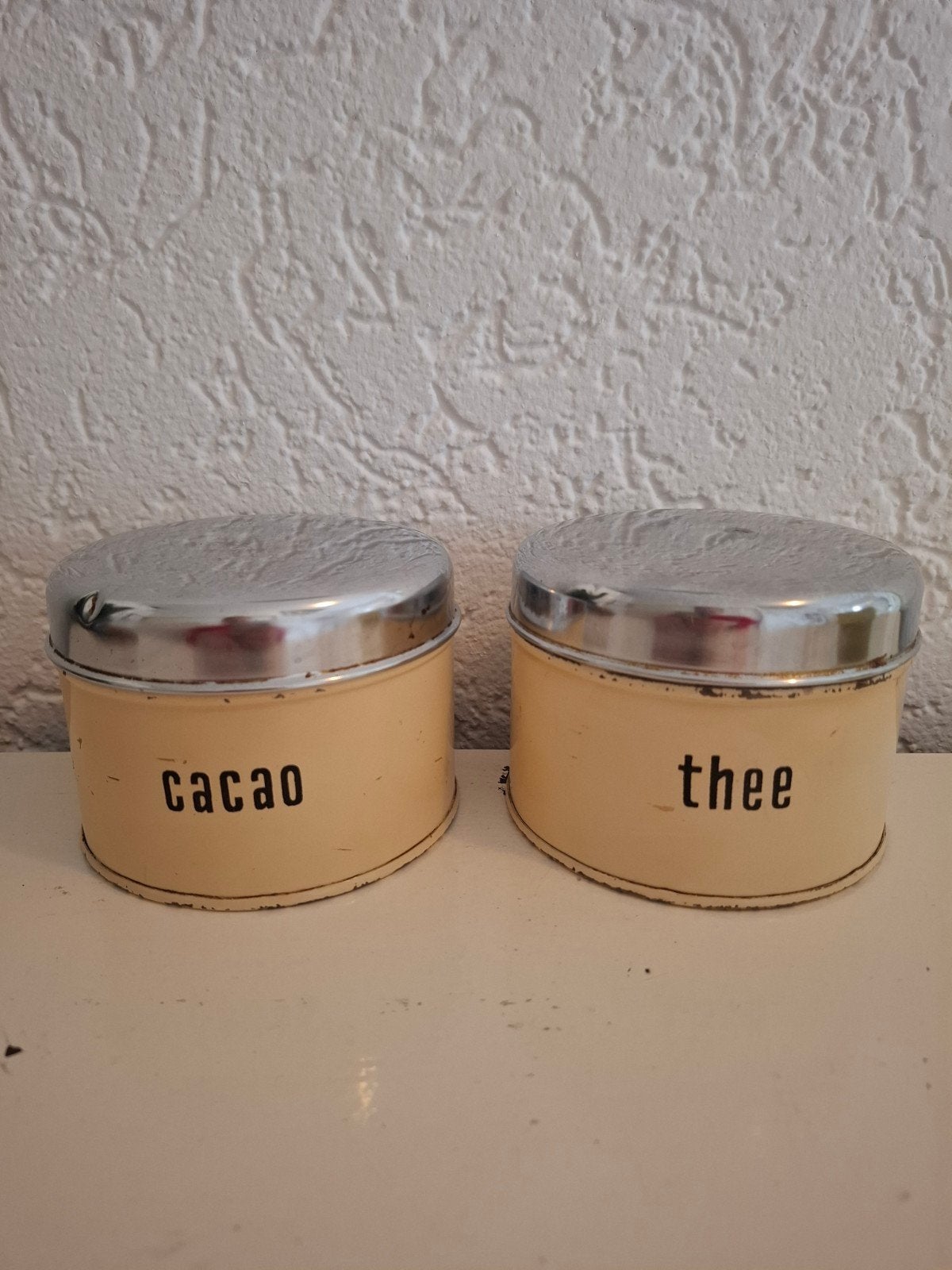 Brabantia bussen blikken cacao en thee beige, Ophalen of Verzenden, Gebruikt