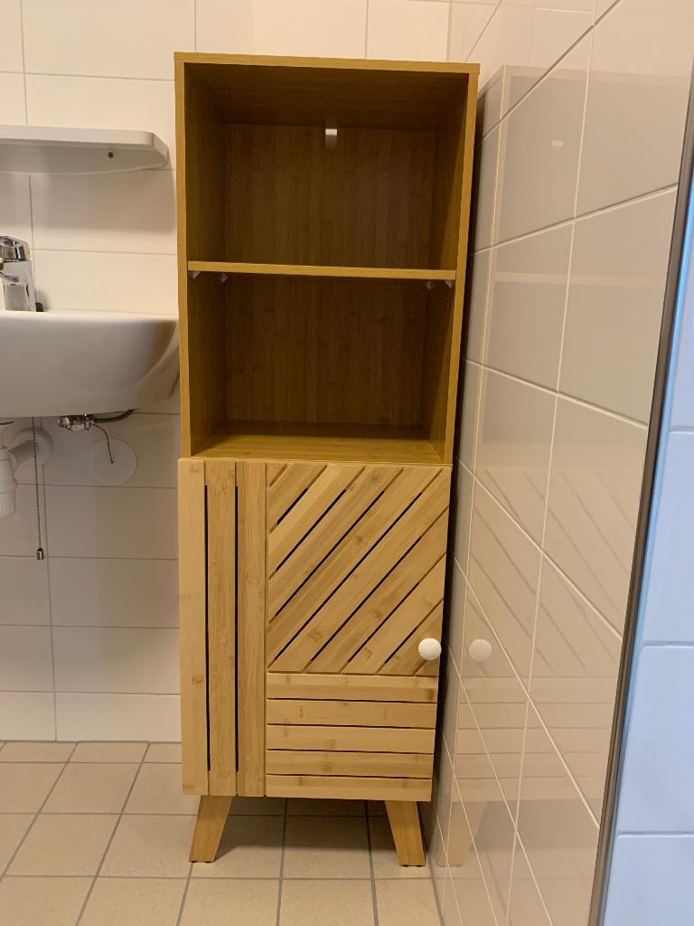 Badkamerkast kleur bamboe, Ophalen, (Half)hoge kast, Minder dan 50 cm, 100 tot 150 cm