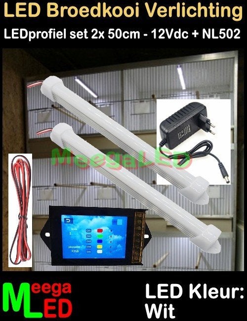 LED profiel strip NL502 SET 2x 50cm Broedkooi Kweekkooi, Dieren en Toebehoren, Ophalen of Verzenden, Nieuw, Aluminium, Broedkooi of Kweekkooi