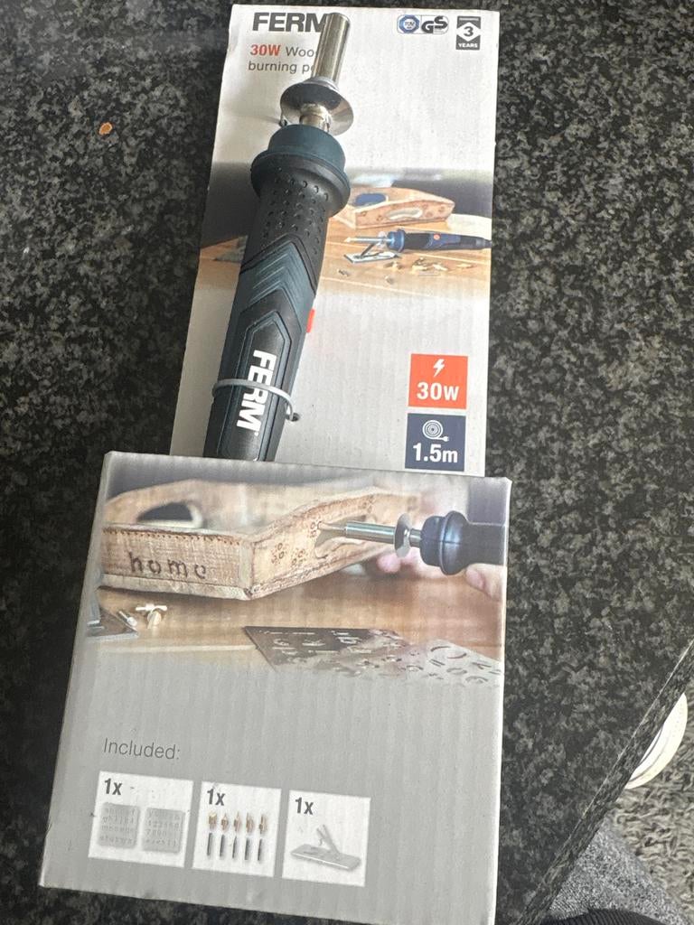 Ferm houtbrander 30W, Hobby en Vrije tijd, Knutselen, Zwart, Gereedschap of Toebehoren, Nieuw, Overige merken