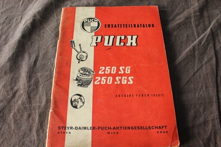 Puch 250 SG SGS 1956 motorrad ersatzteil liste 250SG, Ophalen of Verzenden, Overige merken
