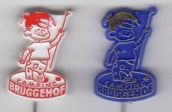Speldje CAMPING BRUGGEHOF DORDRECHT BLAUW (A3), Ophalen of Verzenden, Gebruikt, Overige onderwerpen