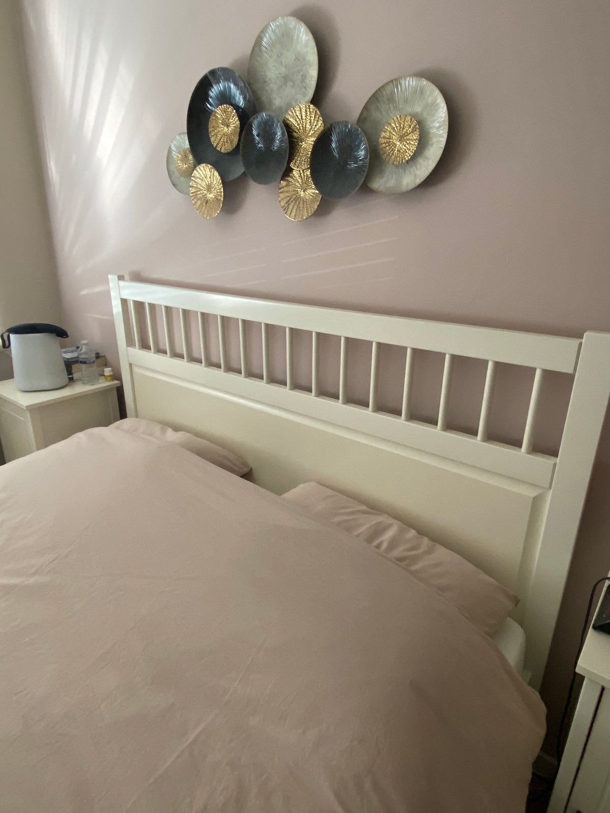 IKEA Hemnes ledikant 160x200 cm, Huis en Inrichting, Slaapkamer | Bedden, Ophalen, Gebruikt, Wit, Tweepersoons