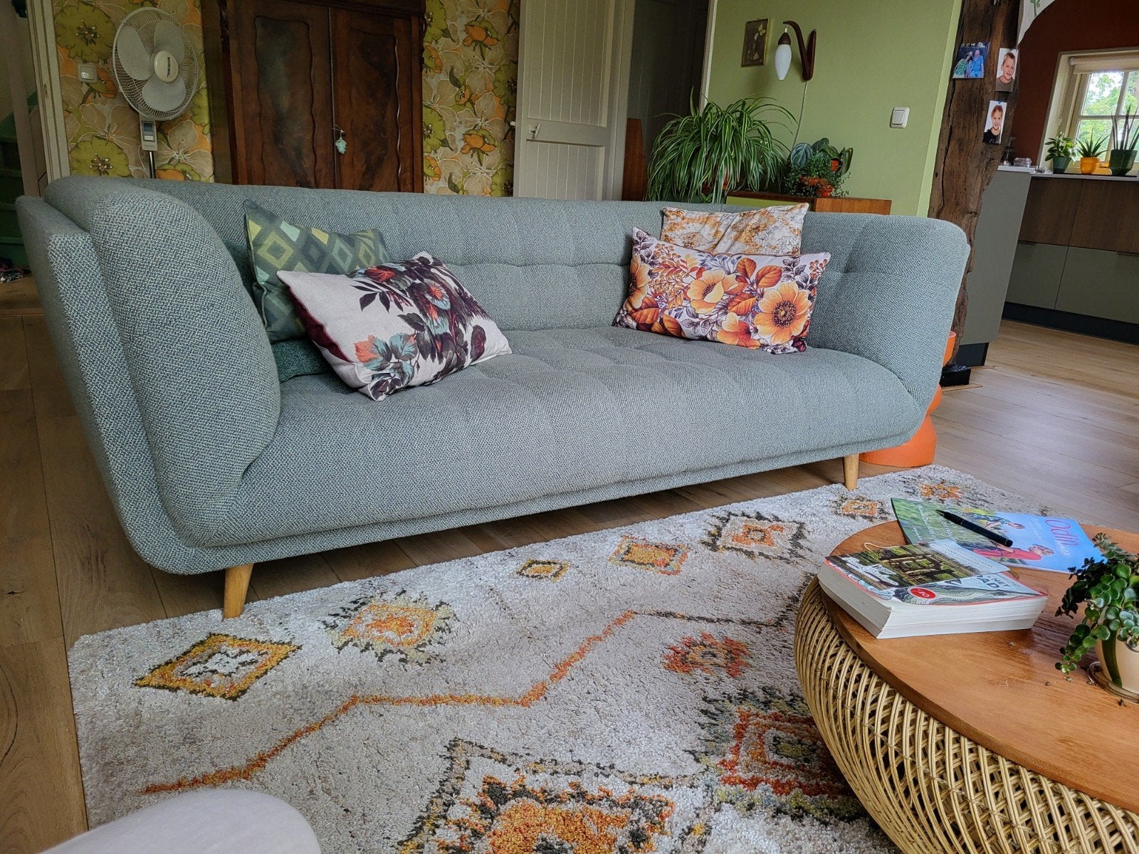Hampton groene Dyyk bank, Ophalen, Zo goed als nieuw, 75 tot 100 cm, Stof