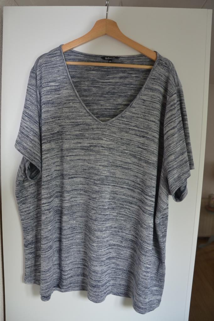 MS Mode truitje korte mouw - blauw gemeleerd - maat 3XL, Kleding | Dames, Truien en Vesten, Blauw, Maat 46/48 (XL) of groter, Ophalen of Verzenden