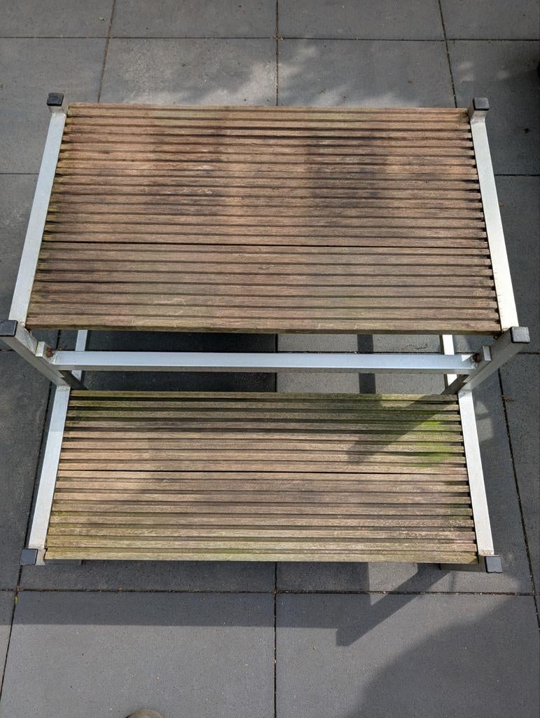 Stevige aluminium caravan opstap / chalet trap (2 treden), Ophalen