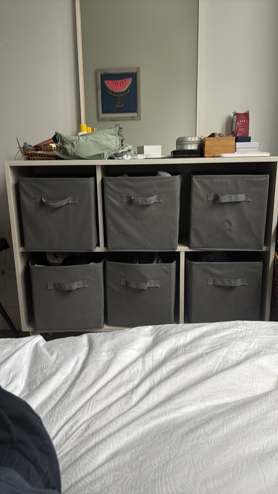 Kallax kast met 6 vakken en opbergboxen, Ophalen, Gebruikt