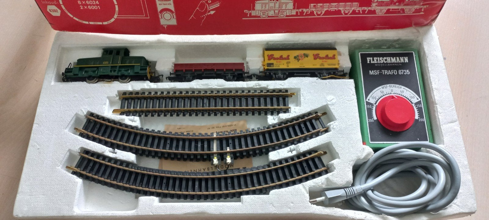 Fleischmann Set 6302 - Treinset met Locomotief en Wagon, Gelijkstroom, Fleischmann, Ophalen of Verzenden, Analoog