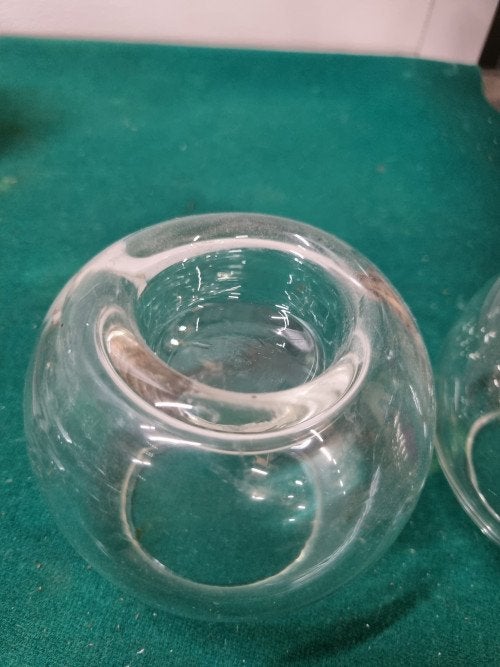 waxinehouders glas bol 2 stuks, Ophalen of Verzenden, 'T Olde Gre-j, Info@toldegrej.nl, Endepoelstraat 20f Didam