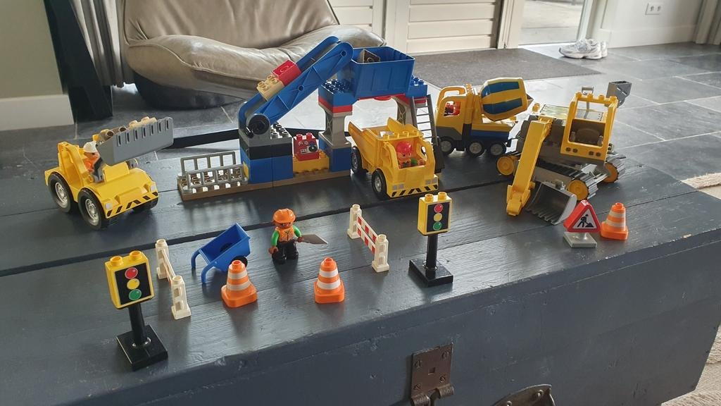 Duplo 4987 Bouwplaats met voertuigen en figuren, Kinderen en Baby's, Speelgoed | Duplo en Lego, Inclusief minifiguren, Gebruikt