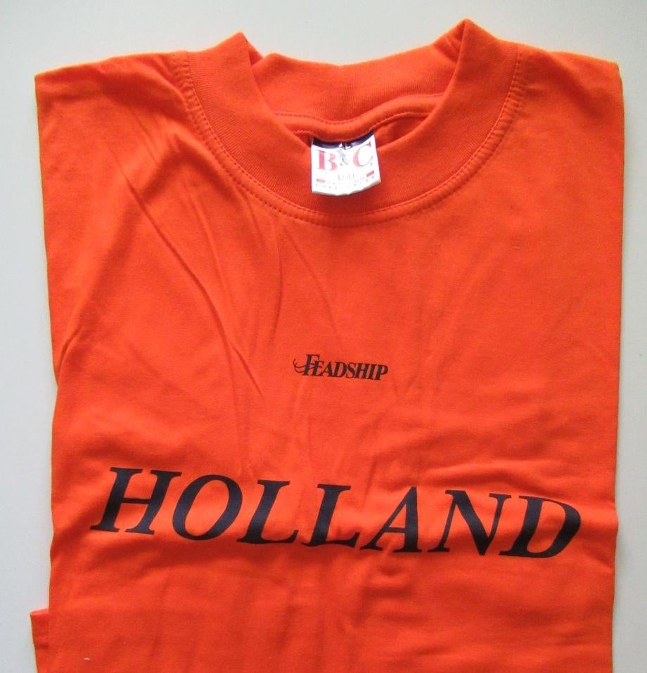 Oranje T.Shirt HOLLAND, Ophalen, B&C Collection, Oranje, Maat 56/58 (XL)