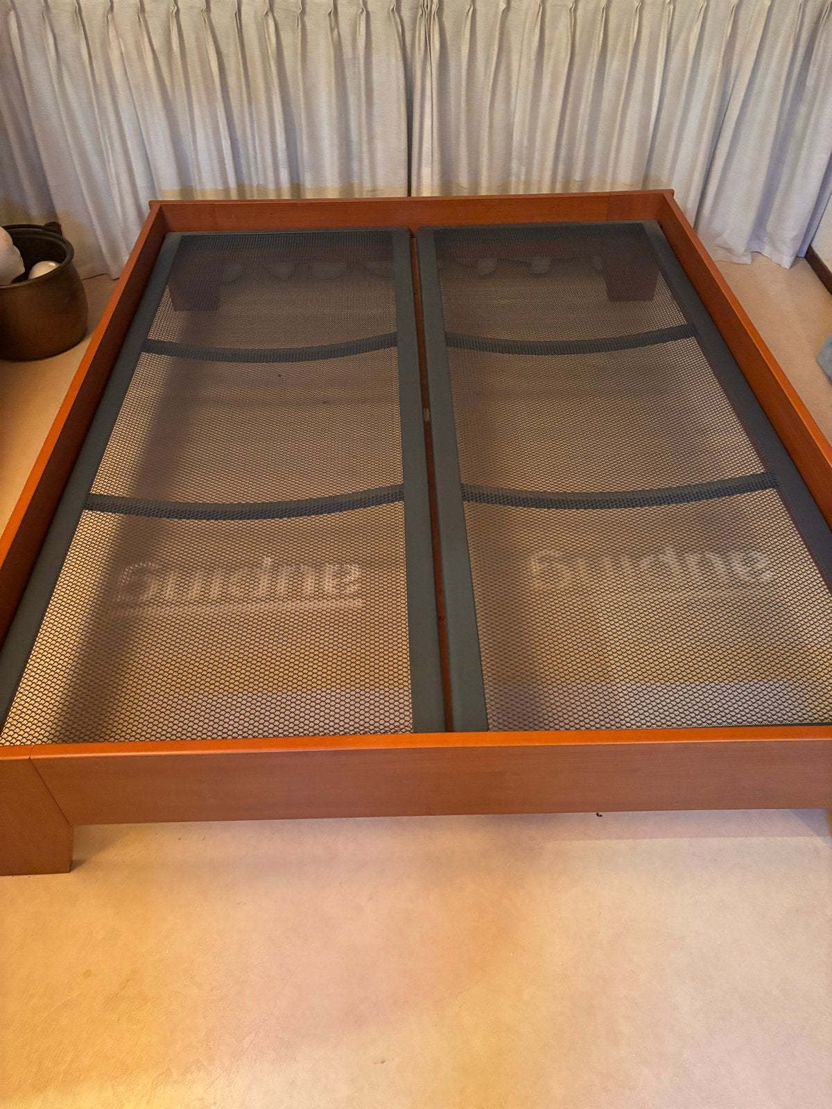 2 Auping spiraalbodems 80x200, Ophalen, Blauw, Tweepersoons, Zo goed als nieuw