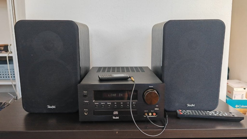 Teufel stereo set, MP3-aansluiting, Zo goed als nieuw, Tuner of Radio, Ophalen