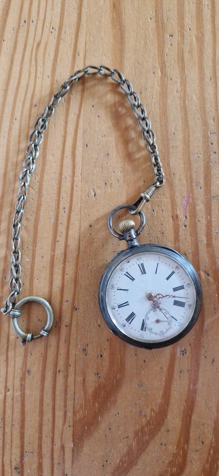 Oud zakhorloge, Ophalen of Verzenden, Zilver, Overige merken, Met ketting