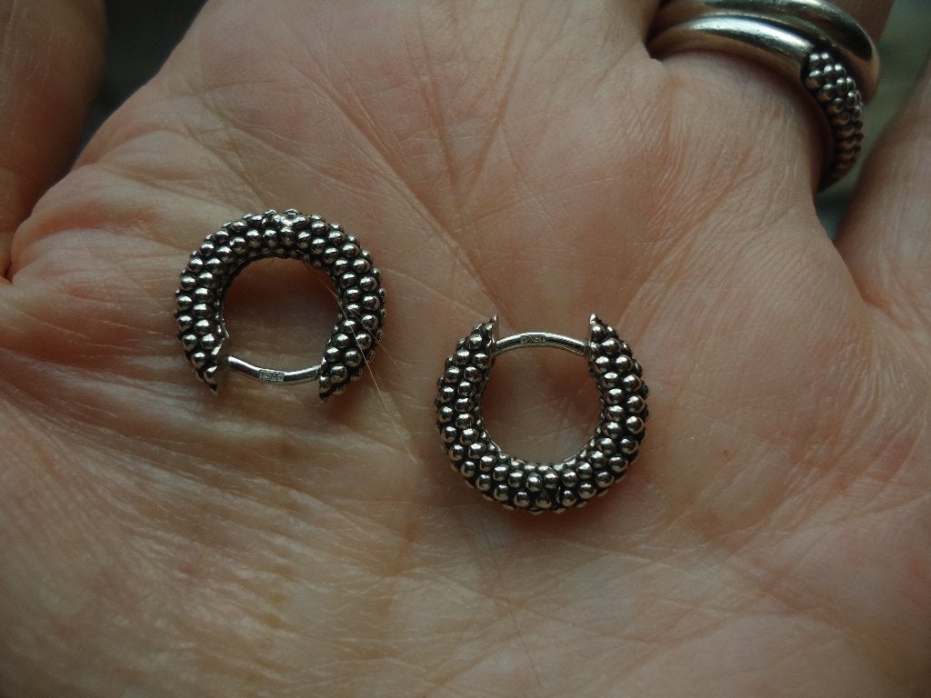 mooie echt zilveren tisento oorringetjes allemaal bolletjes, Hangers, Ophalen of Verzenden, Zo goed als nieuw, Zilver