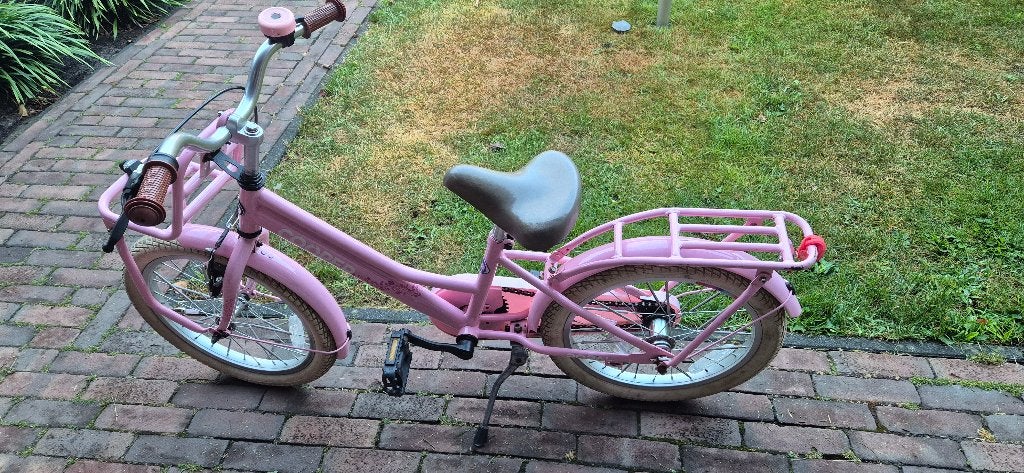 Popal Cooper 18 inch meisjesfiets roze, Ophalen, Terugtraprem, Gebruikt, Handrem