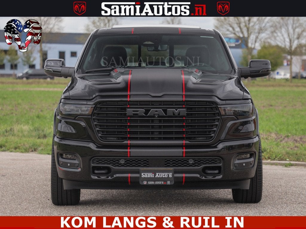 Dodge Ram NIGHT PREMIUM | 426PK | STRIPING | LUCHTVERING | H, Auto's, Dodge, Automaat, Gebruikt, Met garantie (alle), Zwart