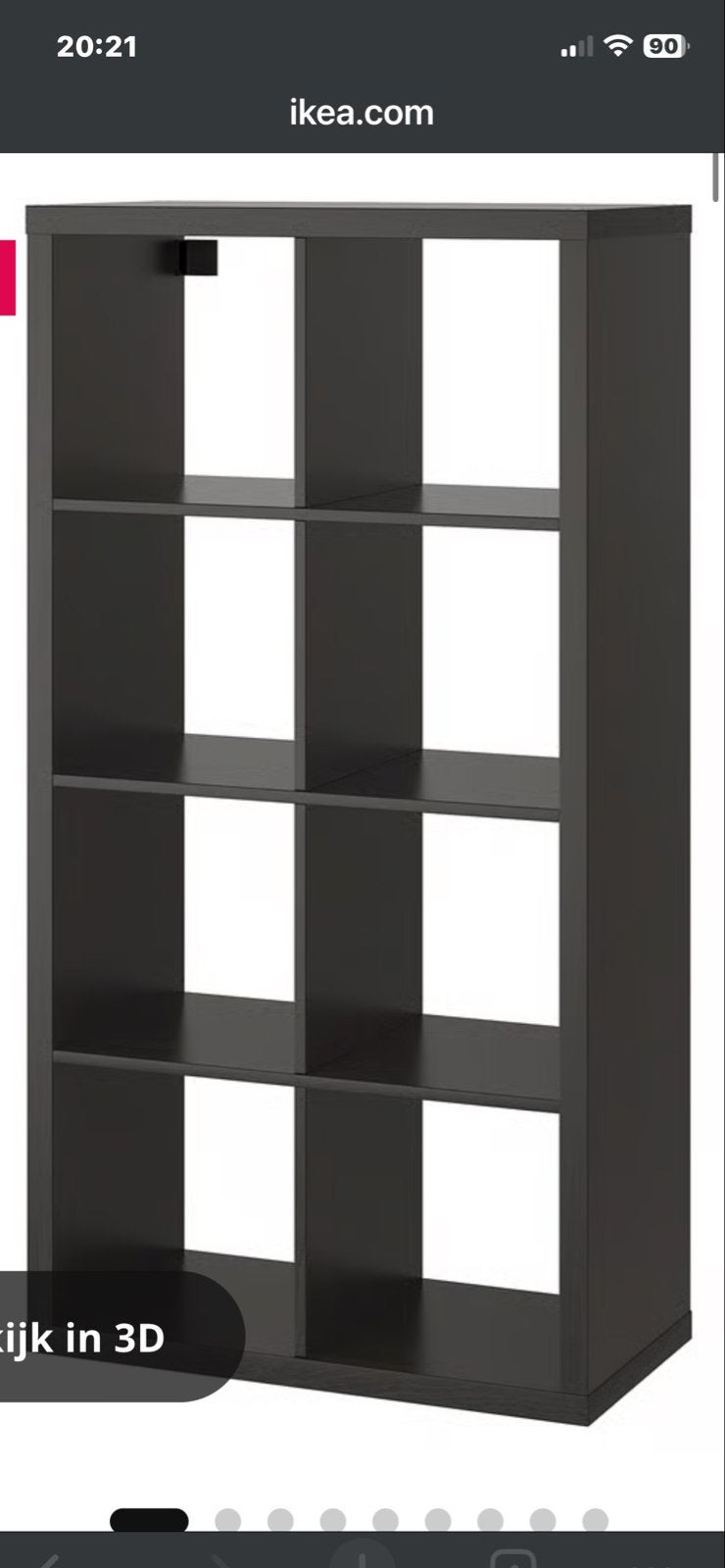 IKEA Kallax Kast Zwartbruin - Ruime Opbergoplossing, Huis en Inrichting, Met plank(en), Gebruikt, 150 tot 200 cm, 25 tot 50 cm