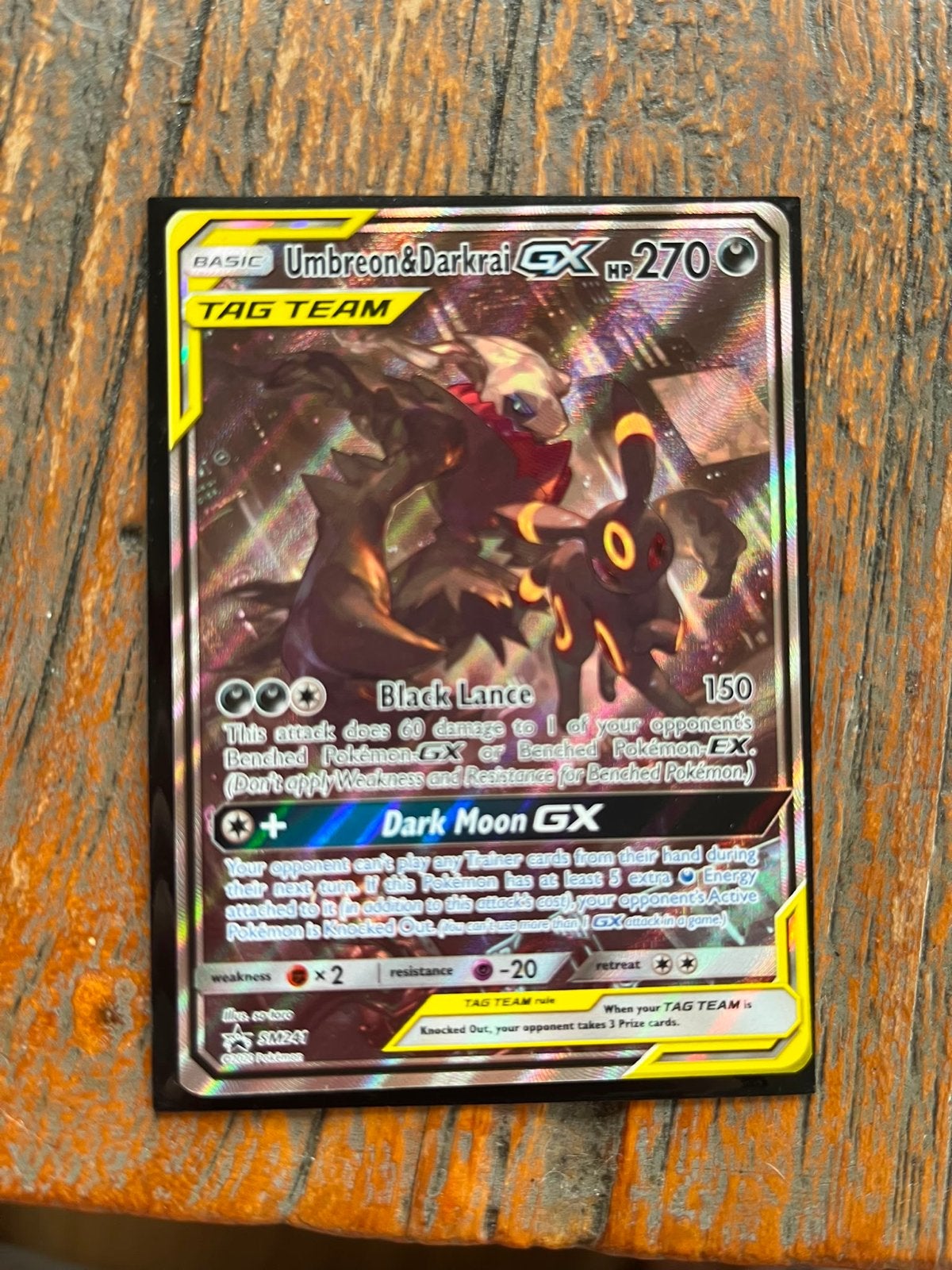 Umbreon & Darkrai GX Pokemon kaart, Ophalen of Verzenden, Gebruikt, Losse kaart