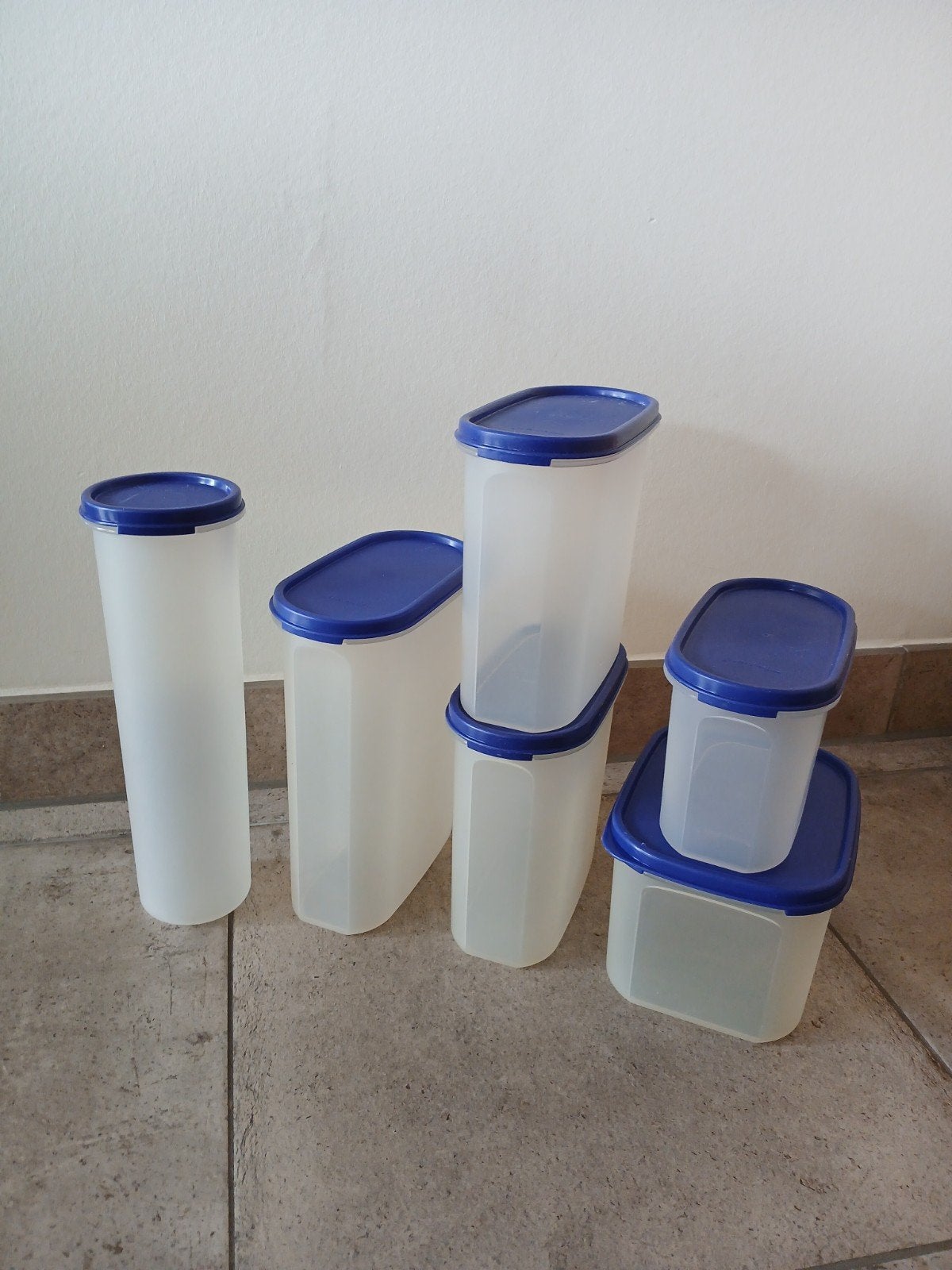 Tupperware ruimtespaarder/blok/voorraadbus/voedselcontainers, Gebruikt, Blauw, Overige typen, Ophalen of Verzenden