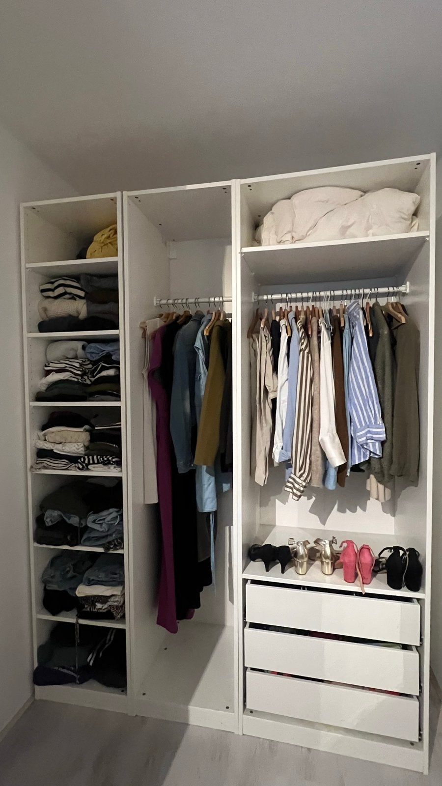 IKEA Pax Kast Wit - 2x 50cm, 1x 75cm (met lades), Ophalen, Gebruikt, 200 cm of meer, 150 tot 200 cm