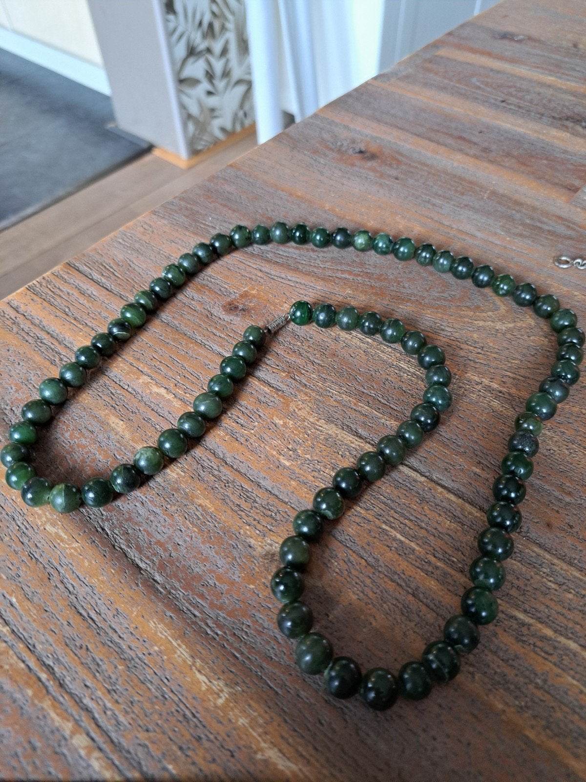 Prachtige Groene Jade Ketting en Armband Set, Sieraden, Tassen en Uiterlijk, Ophalen of Verzenden, Zo goed als nieuw, Groen, Steen of Mineraal