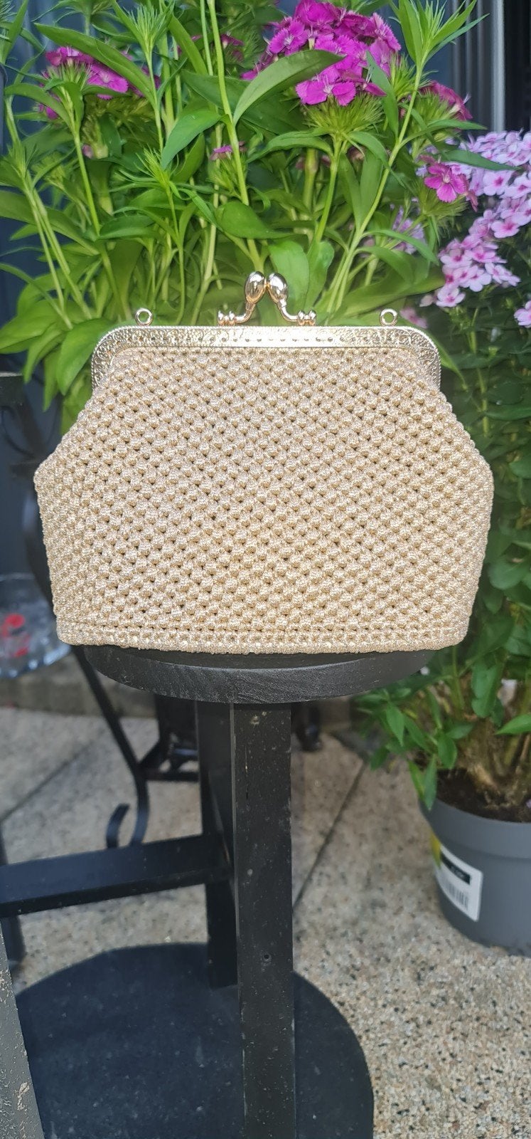 Handgemaakte gehaakte tas, Ophalen of Verzenden, Goud