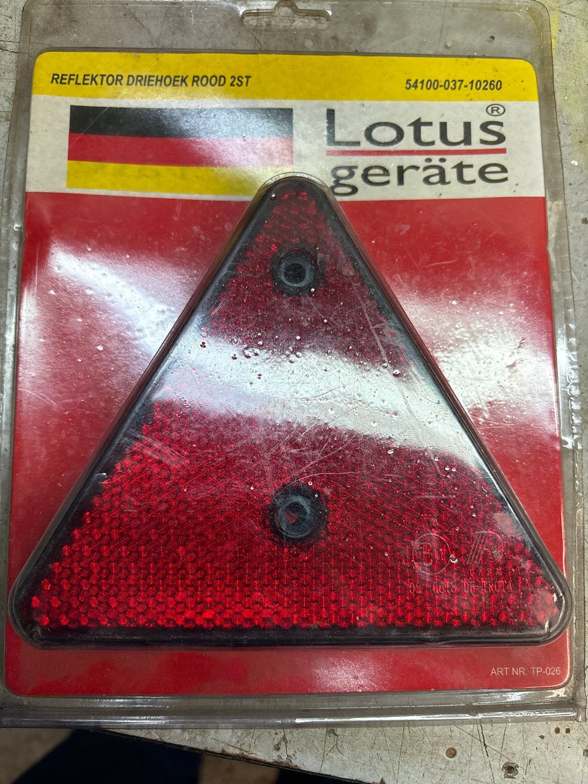 Rode driehoek reflector set (2 stuks) - Lotus Geräte, Ophalen, Nieuw, Universele onderdelen