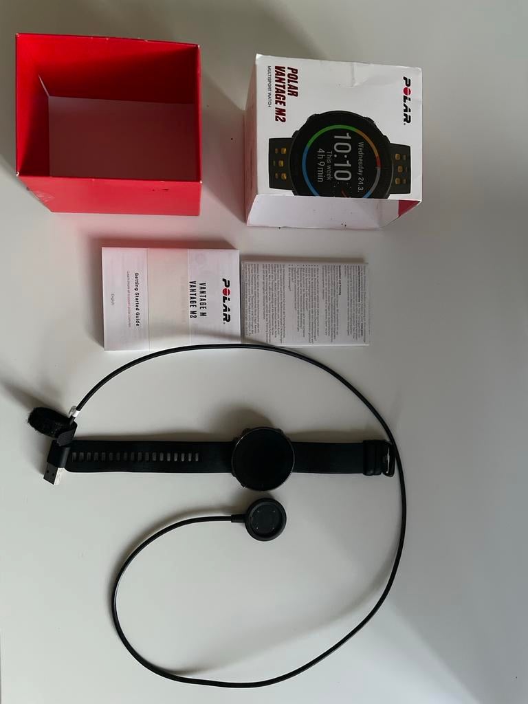 Polar lader incl. DEFECT! Polar Vantage M2 Horologe, Ophalen, Gebruikt, Hoogte, Zwart