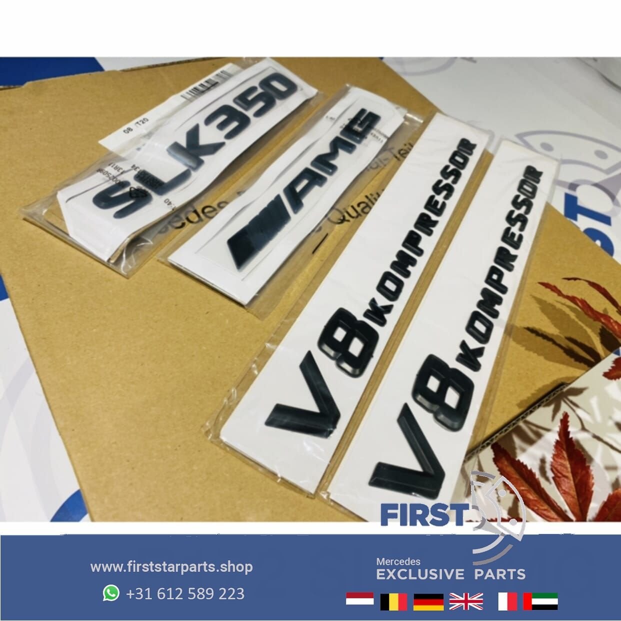 R170 R171 R172 SLK V8 AMG LOGO SET ZWART EMBLEMEN SET Merced, Gebruikt, -, Ophalen of Verzenden, -