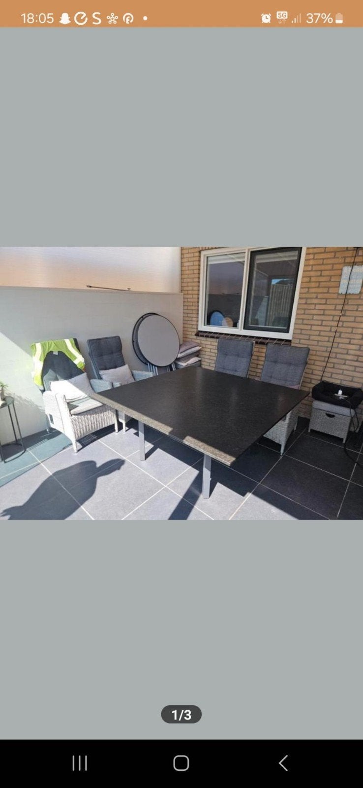 Tuintafel graniet 150cm x 150cm, Ophalen of Verzenden, Zo goed als nieuw