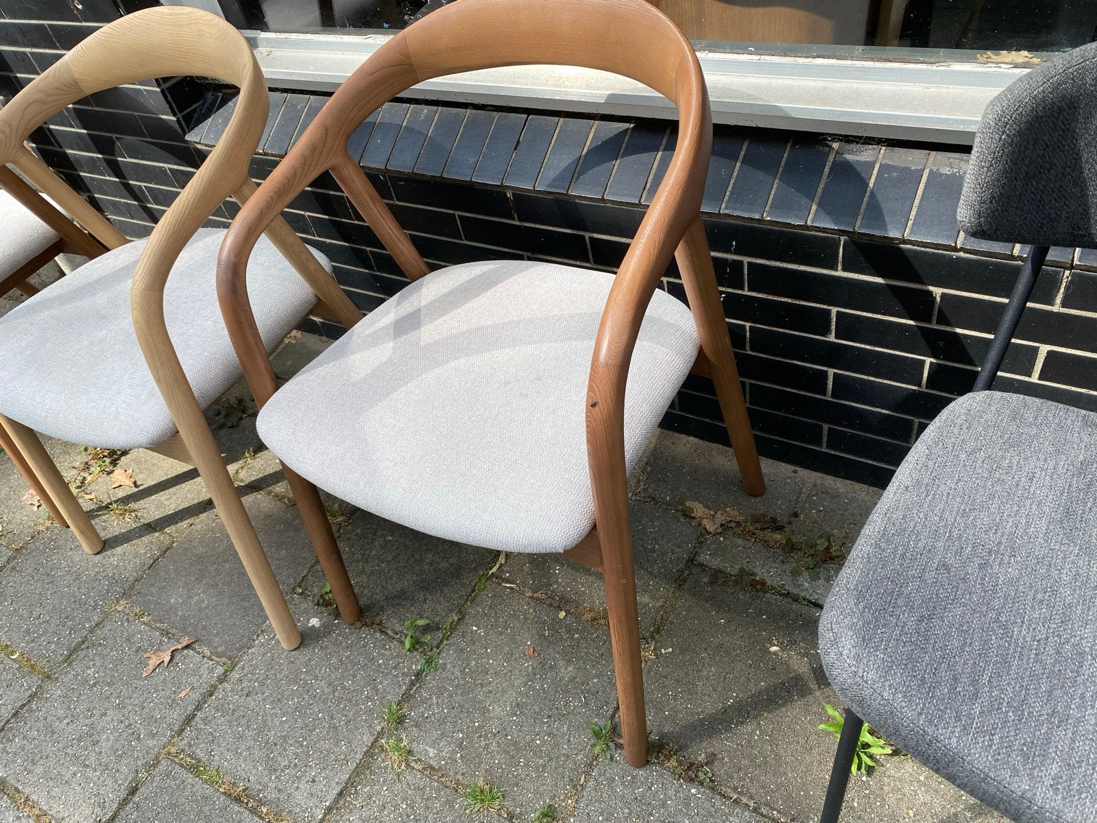 Japandi stoelen massief essenhout lichtbruin, Ophalen, Bruin, Nieuw, Vier