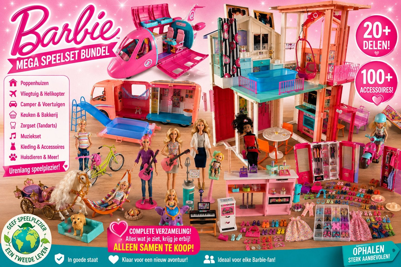 ENORME BARBIE VERZAMELING – ALLES SAMEN IN ÉÉN KOOP!, Ophalen, Gebruikt, Poppenhuis