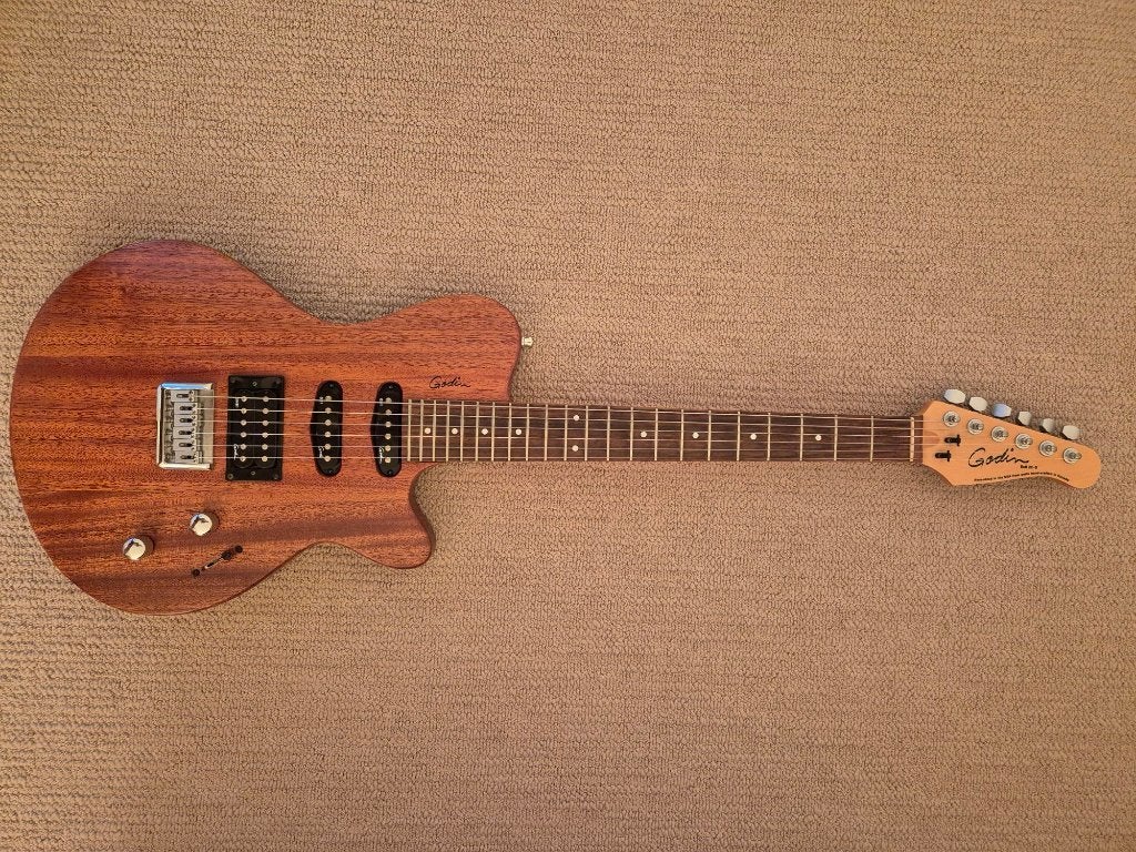 Godin Exit 22-s – Mahogany body + gigbag, Ophalen, Zo goed als nieuw, Solid body, Overige merken