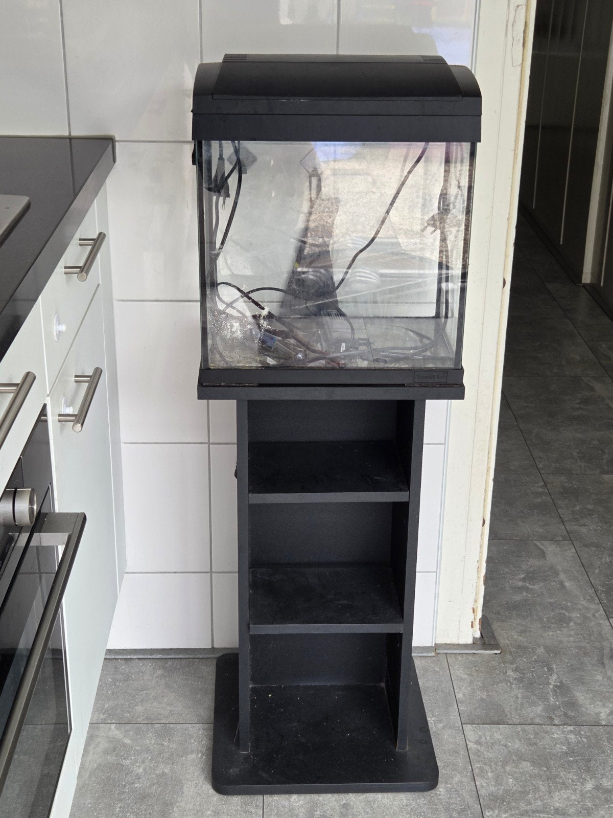 aquarium met kast en toebehoren, Ophalen, Gebruikt, Leeg aquarium