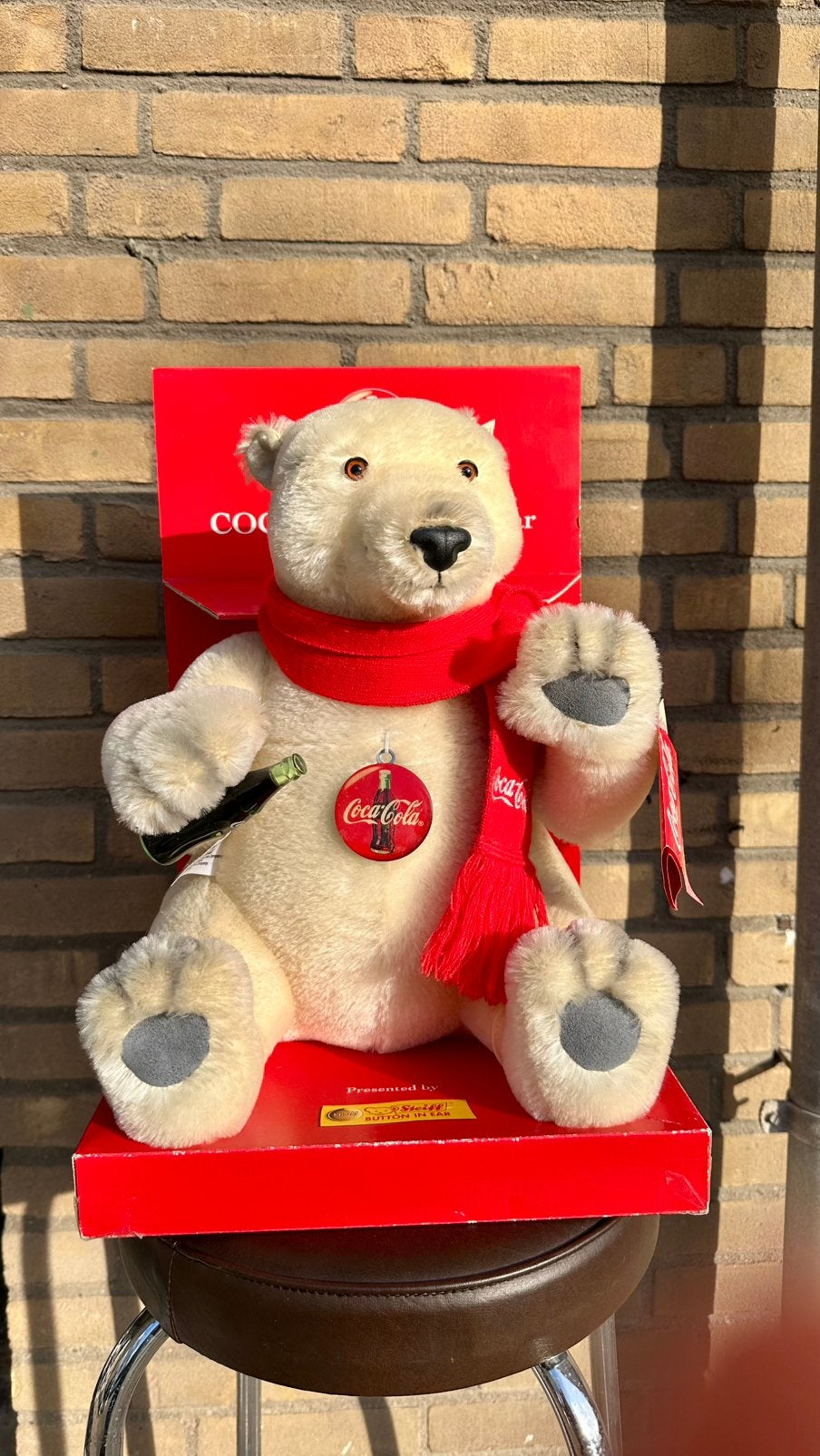 Steiff Coca Cola IJsbeer, Ophalen of Verzenden, Zo goed als nieuw, Stoffen beer, Steiff