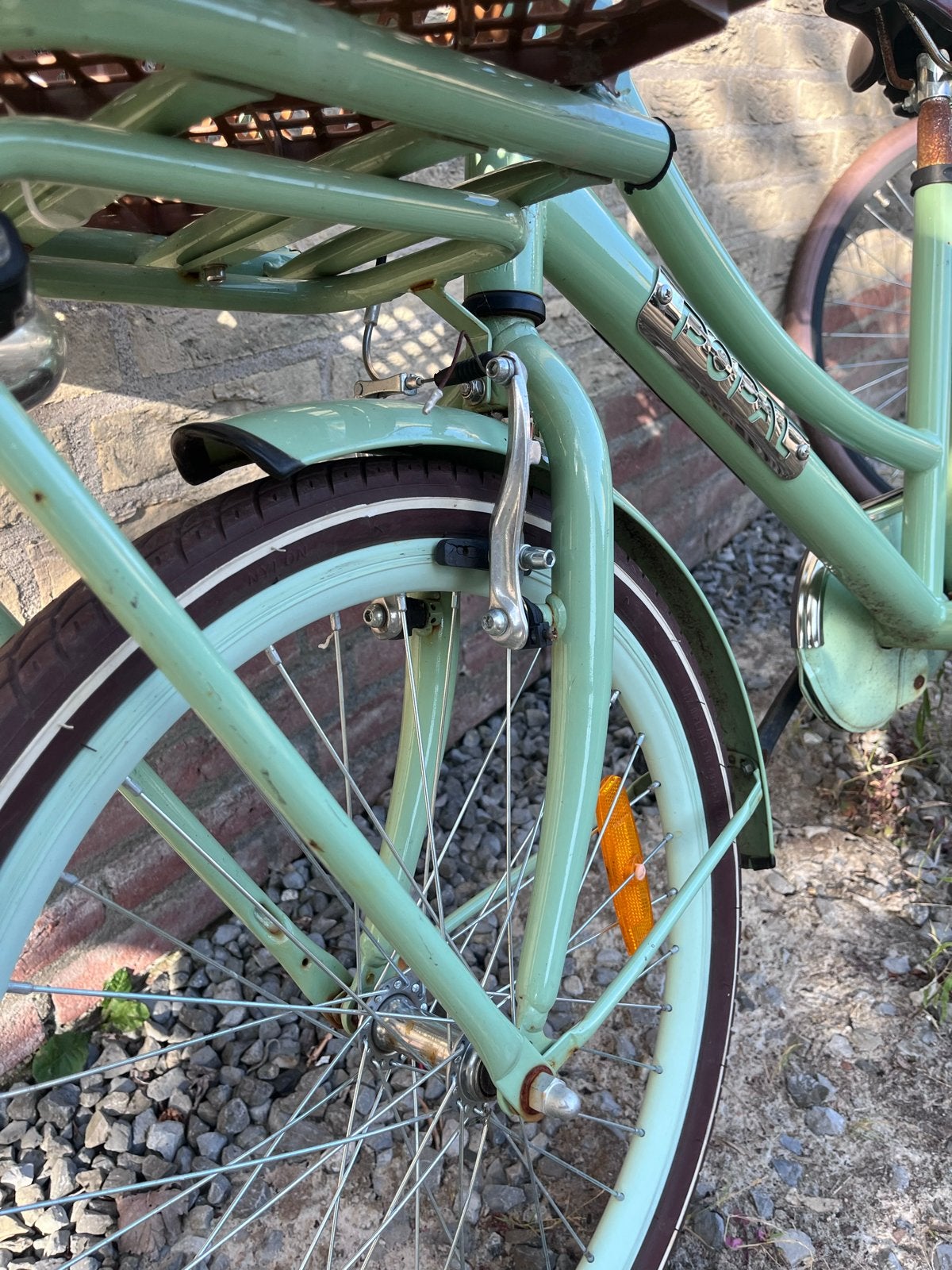 Popal 22 inch meisjesfiets met fietskrat, Fietsen en Brommers, Fietsen | Meisjes, Ophalen, 22 inch, Gebruikt, Velgrem