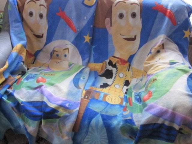 Toy story 3 /disney/ 2 plaids 160-95cm, Huis en Inrichting, Fleecedeken, Gebruikt, Ophalen of Verzenden, Wasbaar