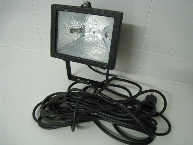 Halogeenspot zwart, montage met beugel, 500W, Massive, Ophalen of Verzenden, Nieuw