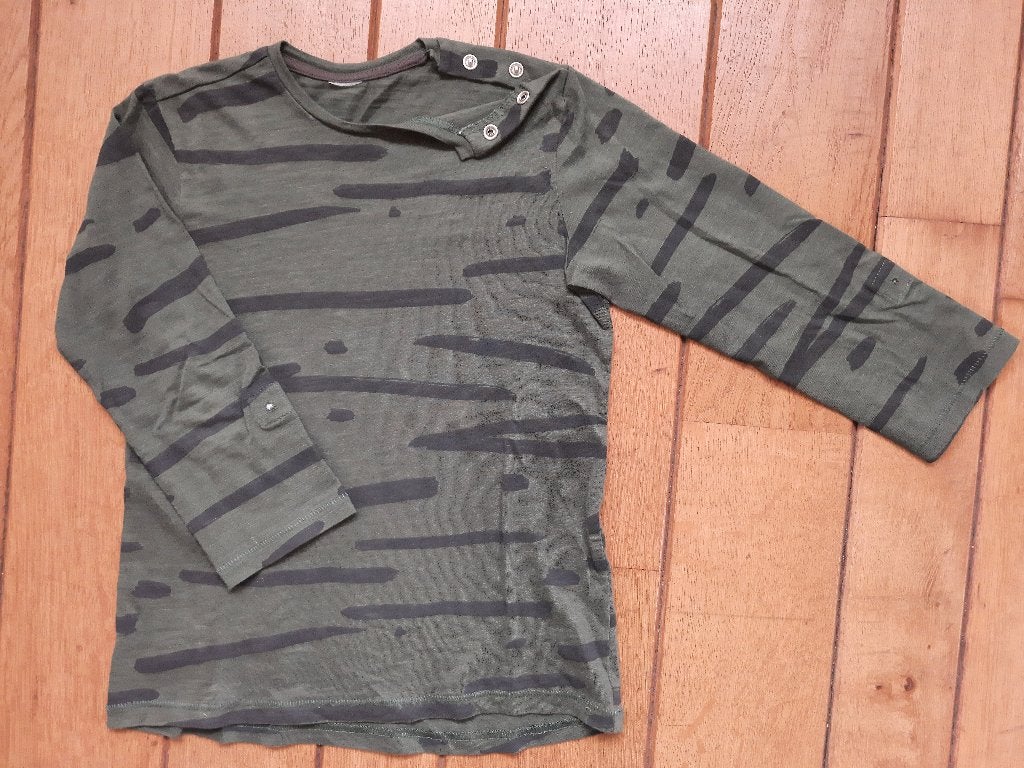 T- shirt met lange mouw groen grijs maat 98/104, Kinderen en Baby's, Kinderkleding | Maat 98, Ophalen of Verzenden, H&M, Jongen