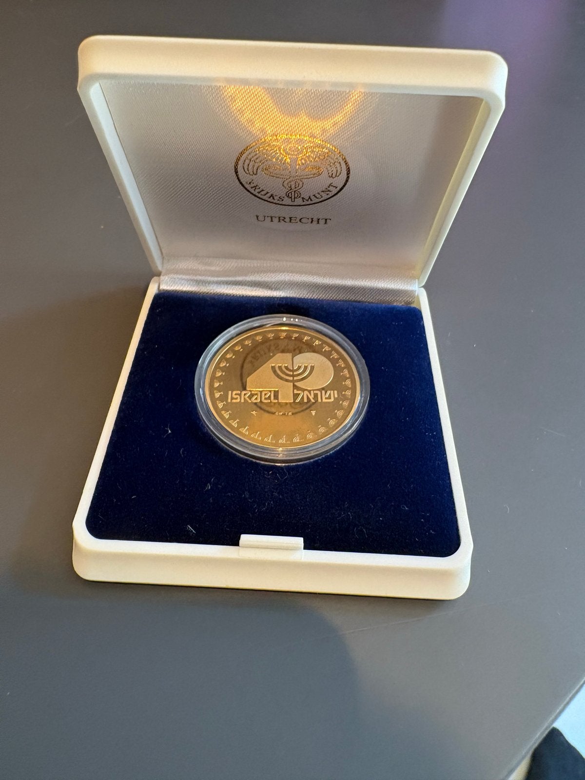 Israël 40 Jaar Onafhankelijkheid Goudkleur Munt 1988, munt, Verzenden, Overige landen, Losse munt, Goud