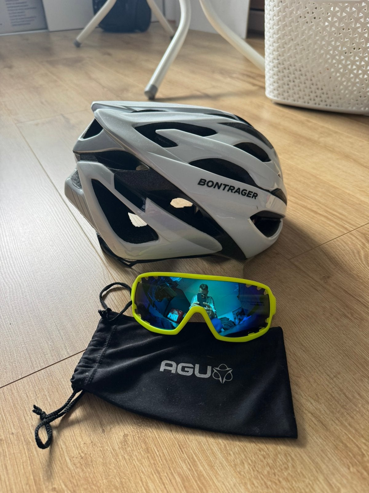Bontrager helm maat L en Agu bril, Ophalen of Verzenden, Zo goed als nieuw, L, Heer of Dame