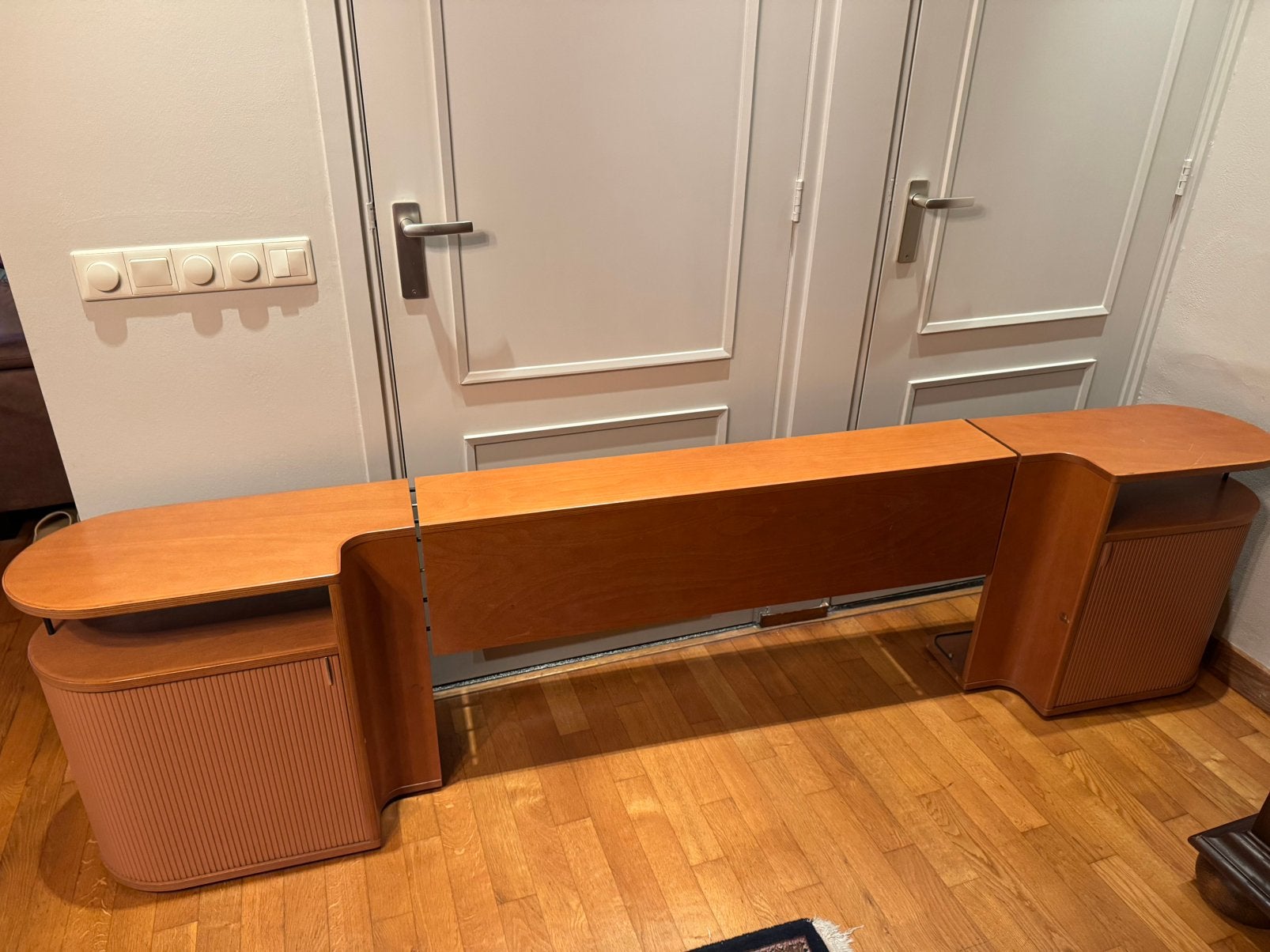 Auping auronde bed met achterwand, Huis en Inrichting, Ophalen, Gebruikt, Tweepersoons